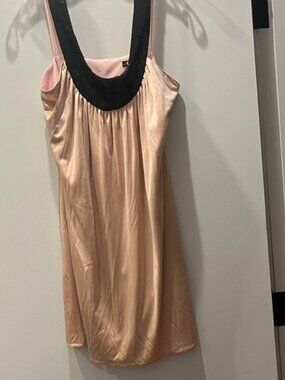 Maria Bianca Nero Pale Pink Cocktail Dress with Black Sequin Collar